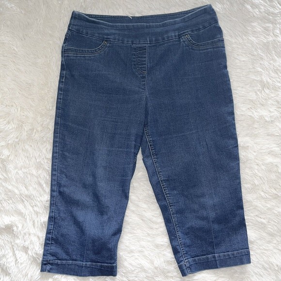 Westbound Cropped Jeans Plus Size 14 Capri Pull On Pants Denim Jeggings Blue - Picture 11 of 11